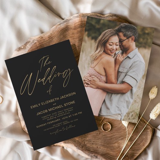 Papier Budget Le Mariage de Gold Black Photo