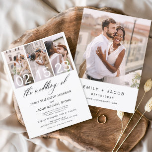 Papier Budget Le Mariage de la photo Invitation minimalis