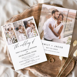 Papier Budget Le Mariage de la photo Invitation minimalis