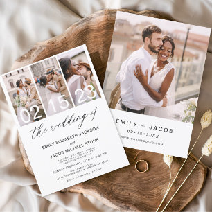Papier Budget Le Mariage de la photo Invitation minimalis
