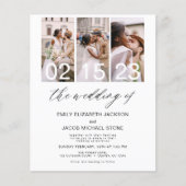 Papier Budget Le Mariage de la photo Invitation minimalis (Devant)