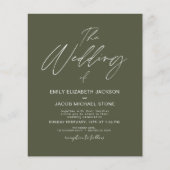 Papier Budget Le Mariage de Sage Green Photo Elegant (Devant)