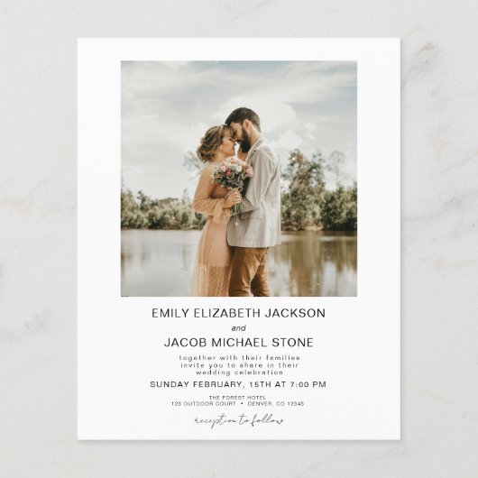 Papier Budget Le Mariage du code QR Photo moderne (Dos)