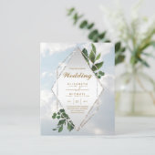 Papier BUDGET LE PLUS BAS Invitations Mariages Cadre verd (Debout devant)