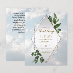 Papier BUDGET LE PLUS BAS Invitations Mariages Cadre verd
