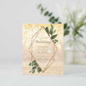 Papier BUDGET LE PLUS BAS Invitations Mariages Cadre verd (Debout devant)