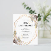 Papier Budget Leafy 10e anniversaire Faire-part de mariag (Debout devant)