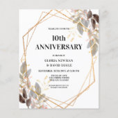 Papier Budget Leafy 10e anniversaire Faire-part de mariag (Devant)