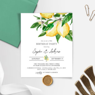 Papier Budget Lemon Green Invitation d'anniversaire de fê