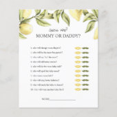 Papier BUDGET Lemon jeu de baby shower devinez qui (Devant)