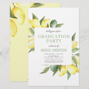 Papier Budget Lemon Modern Grad Party 2023 Invitation