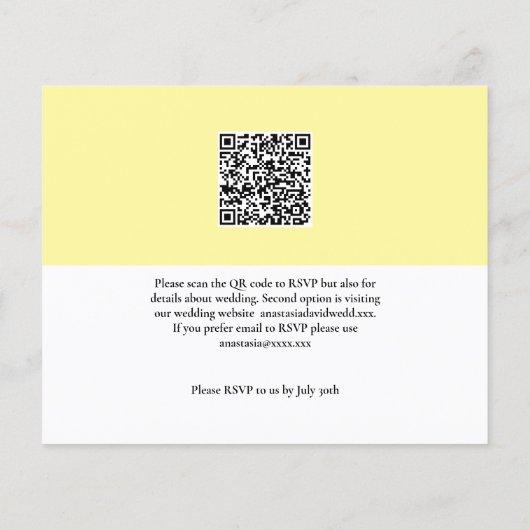 Papier Budget Lemon QR Code Faire-part de mariage (Dos)