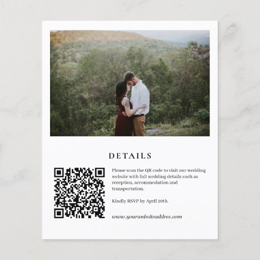 Papier Budget Lemon Tree Photo QR Code Mariage Invitation (Dos)