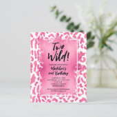 Papier Budget Leopard Two Wild 2e Anniversaire Invitation (Debout devant)