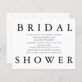 Papier Budget Lettre audacieuse Invitation moderne douche (Devant / Derrière)