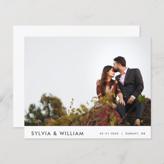 Papier Budget Lettres à la main Mariage photo Enregistrer (Devant / Derrière)