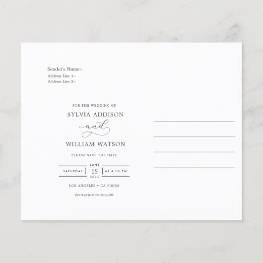 Papier Budget Lettres à la main Mariage photo Enregistrer (Dos)