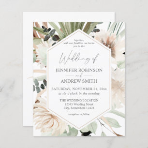 Papier Budget LG Texte Boho Eucalyptus Palm Mariage Flora