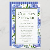 Papier Budget LGBTQ Blue Hydrangeas Couples Douche (Devant / Derrière)