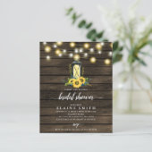 Papier Budget Lights Sunflowers Invitation de douche nupt (Debout devant)