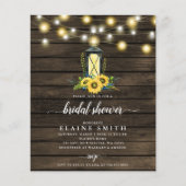 Papier Budget Lights Sunflowers Invitation de douche nupt (Devant)