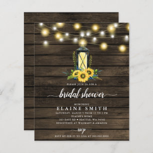 Papier Budget Lights Sunflowers Invitation de douche nupt