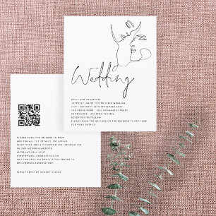 Papier BUDGET Ligne d'art visages noir et blanc Code QR M
