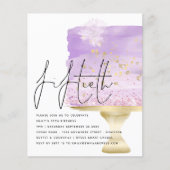 Papier Budget Lilac Anniversaire gâteau 50e Invitation de (Devant)