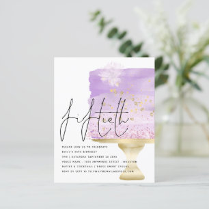 Papier Budget Lilac Anniversaire gâteau 50e Invitation de