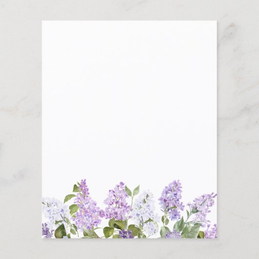 Papier Budget Lilac Fleurs nuptiales Invitation à la douc (Dos)