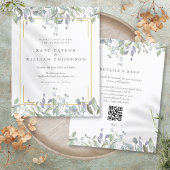 Papier Budget Lilac Floral QR Code Faire-part de mariage