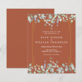 Papier Budget Lilac Floral Terracotta Faire-part de maria (Devant / Derrière)