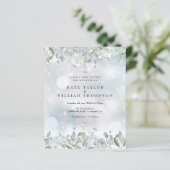 Papier Budget Lilac Floral Winter Wedding Invitation (Debout devant)