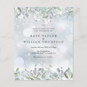 Papier Budget Lilac Floral Winter Wedding Invitation