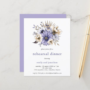 Papier Budget Lilac Florals Répétition Dîner Invitation