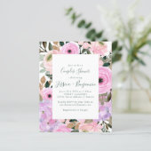 Papier Budget Lilac Rose Floral Frappe Couples Douche (Debout devant)