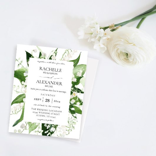 Papier Budget Lily de la Vallée Blanc Floral Mariage 2