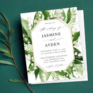 Papier Budget Lily de la Vallée Mariage floral blanc