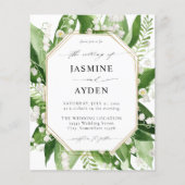 Papier Budget Lily de la Vallée Mariage floral blanc (Devant)