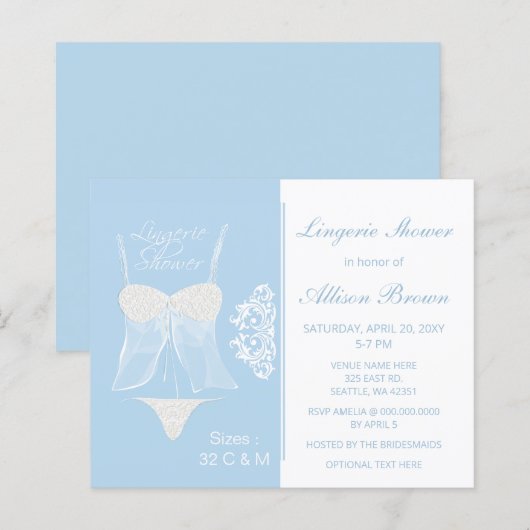 Papier Budget Lingerie Bachelorette Party Invitation (Devant / Derrière)