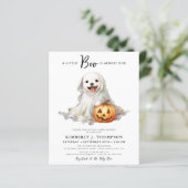 Papier Budget Little Boo Cute Halloween Baby shower Invit (Debout devant)