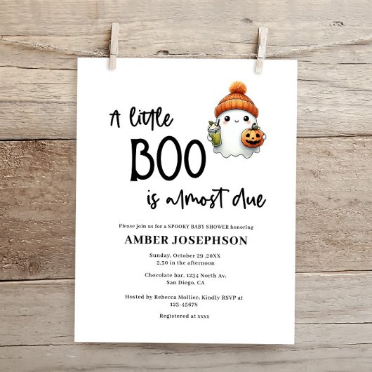 Papier Budget Little Boo Halloween Baby shower Invitation
