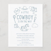 Papier Budget Little Cowboy Boy Baby Shower Invitation (Devant)