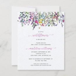 Papier BUDGET Little Fleur sauvage Baby shower Invitation