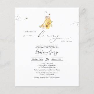 Papier Budget Little Honey Bee Baby shower Invitation