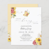 Papier Budget Little Honey Bee Baby shower Invitation (Devant / Derrière)