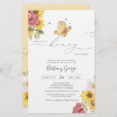 Papier Budget Little Honey Bee Baby shower Invitation (Devant / Derrière)