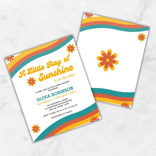 Papier Budget Little Ray of Sunshine Baby shower Invitati