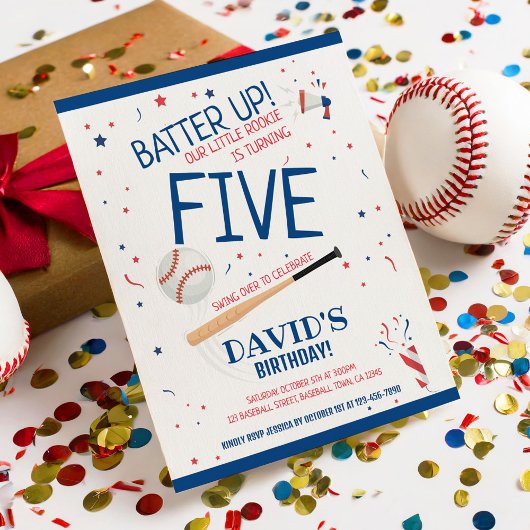 Papier Budget Little Rookie Baseball Invitation Anniversa