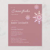 Papier Budget Little Snowflake Baby shower d'hiver rose (Devant)